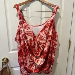 NEVER WORN plus size summer tank top, ruched front